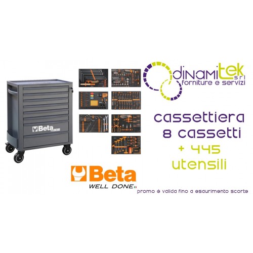BETA 2400 RSC24/8-VAL CASSETTIERA MOBILE CON OTTO CASSETTI E ASSORTIMENTO DI 445 UTENSILI Dinamitek 1