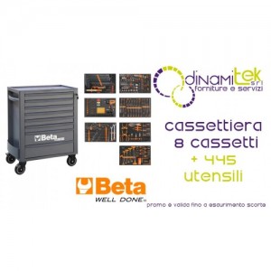 BETA 2400 RSC24/8-VAL CASSETTIERA MOBILE CON OTTO CASSETTI E ASSORTIMENTO DI 445 UTENSILI Dinamitek 1