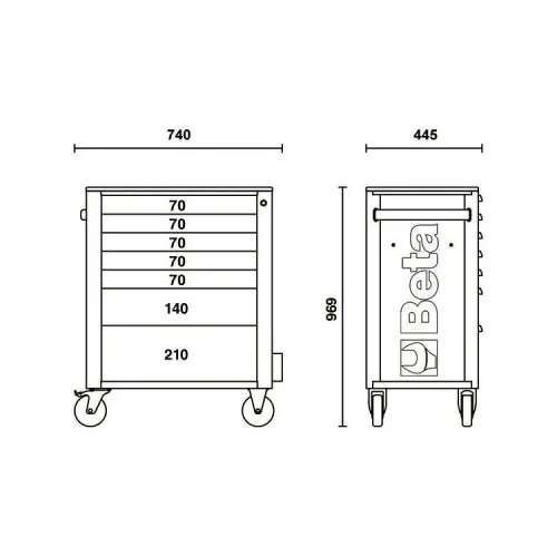 BETA 2400 RSC24-7-VIS CASSETTIERA MOBILE CON SETTE CASSETTI E ASSORTIMENTO INDUSTRIA DI 224 UTENSILI Dinamitek 4