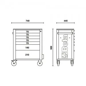 BETA 2400 RSC24-7-VIS CASSETTIERA MOBILE CON SETTE CASSETTI E ASSORTIMENTO INDUSTRIA DI 224 UTENSILI Dinamitek 4