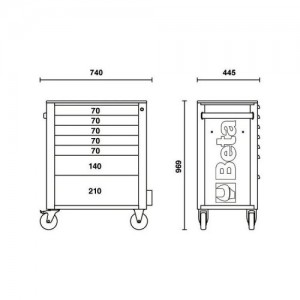 BETA 2400 RSC24-7-VIS CASSETTIERA MOBILE CON SETTE CASSETTI E ASSORTIMENTO INDUSTRIA DI 224 UTENSILI Dinamitek 4
