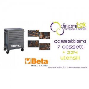BETA 2400 RSC24-7-VIS-A CASSETTIERA MOBILE CON SETTE CASSETTI E ASSORTIMENTO INDUSTRIA DI 224 UTENSILI Dinamitek 1
