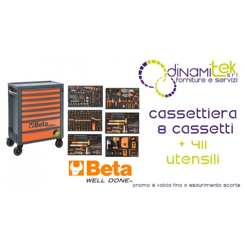 BETA 2400 RSC24-8-VIL-O CASSETTIERA MOBILE CON OTTO CASSETTI E ASSORTIMENTO INDUSTRIA DI 411 UTENSILI Dinamitek 1