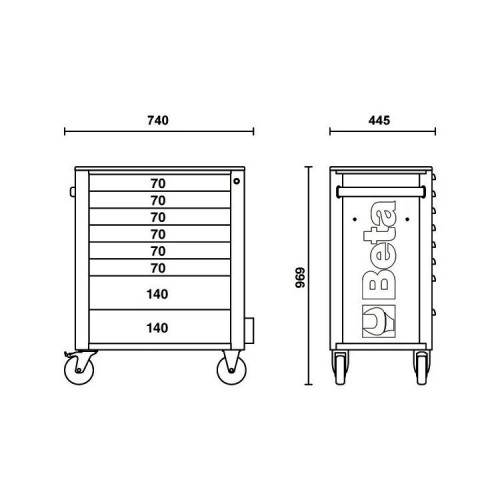BETA 2400 RSC24-8-VIL CASSETTIERA MOBILE CON OTTO CASSETTI E ASSORTIMENTO INDUSTRIA DI 411 UTENSILI Dinamitek 4