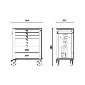 BETA 2400 RSC24-8-VIL CASSETTIERA MOBILE CON OTTO CASSETTI E ASSORTIMENTO INDUSTRIA DI 411 UTENSILI Dinamitek 4