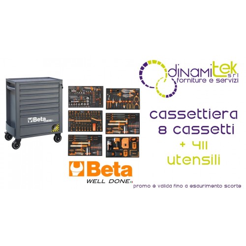 BETA 2400 RSC24-8-VIL-A CASSETTIERA MOBILE CON OTTO CASSETTI E ASSORTIMENTO INDUSTRIA DI 411 UTENSILI Dinamitek 1