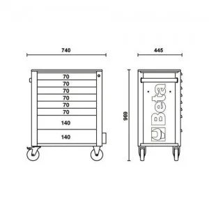 BETA 2400 RSC24-8-VIL CASSETTIERA MOBILE CON OTTO CASSETTI E ASSORTIMENTO INDUSTRIA DI 411 UTENSILI Dinamitek 4