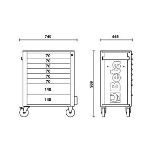 BETA 2400 RSC24/8-VAL CASSETTIERA MOBILE CON OTTO CASSETTI E ASSORTIMENTO DI 445 UTENSILI Dinamitek 4