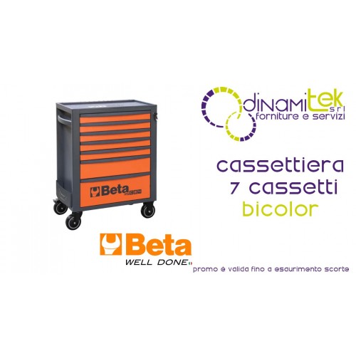 RSC24/7 ORANGE AND ANTHRACITE MOBILE WORKSHOP CHEST OF DRAWERS, EMPTY, 7 DRAWERS BETA