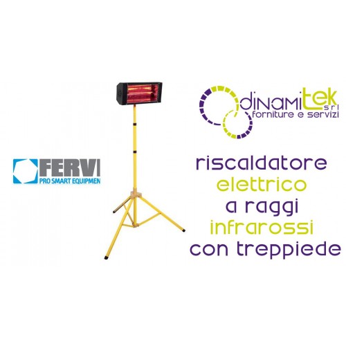 FERVI R610A RISCALDATORE ELETTRICO A RAGGI INFRAROSSI CON TREPPIEDE 230V 2 KW Dinamitek 1