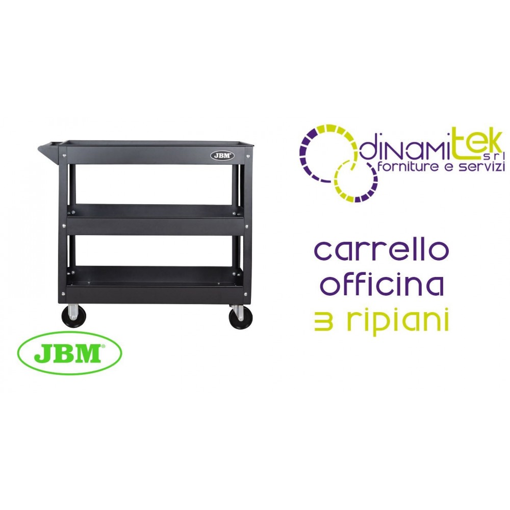 JBM 51576 CARRELLO DA OFFICINA CON 3 RIPIANI Dinamitek 1