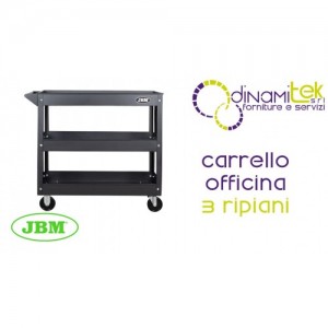 JBM 51576 CARRELLO DA OFFICINA CON 3 RIPIANI Dinamitek 1