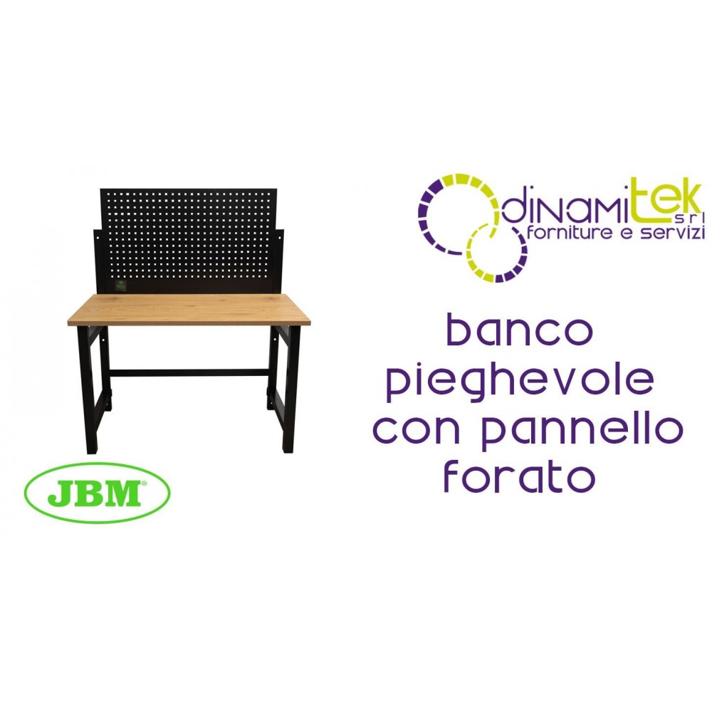 JBM 54328 BANCO DA LAVORO PIEGHEVOLE CON PANNELLO FORATO Dinamitek 1
