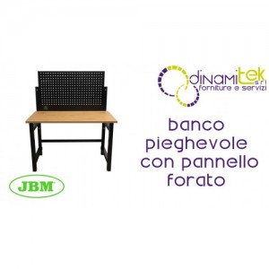 JBM 54328 BANCO DA LAVORO PIEGHEVOLE CON PANNELLO FORATO Dinamitek 1