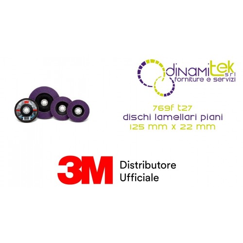 769F T27 DISCO LAMELLARE PIANO 125 MM X 22 MM 3M™ VARIE GRANE cf 10 pz Dinamitek 1
