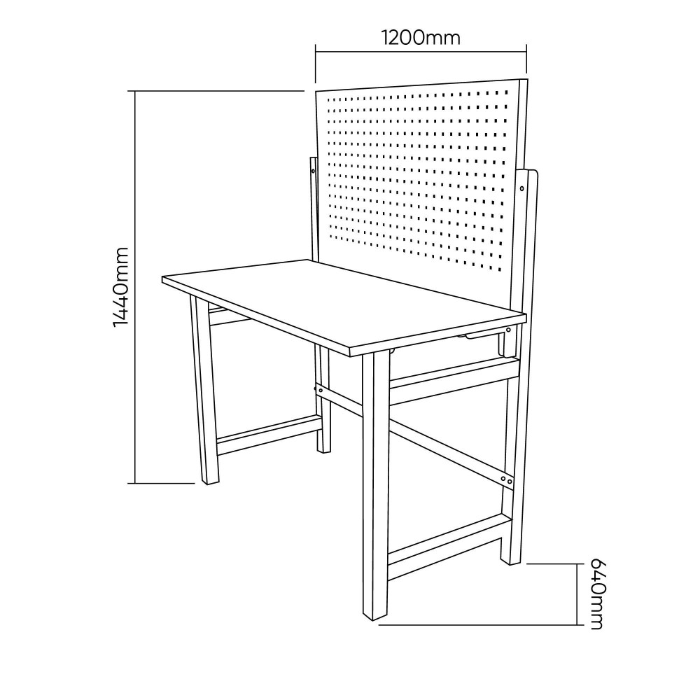 JBM 54328 BANCO DA LAVORO PIEGHEVOLE CON PANNELLO FORATO Dinamitek 8