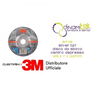 47150 51748 T27 SILVER DISCO DA SBAVO CENTRO DEPRESSO 125X7X22.23 3M Dinamitek 1