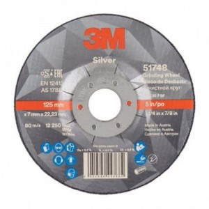  47150 51748 T27 SILVER DISCO DA SBAVO CENTRO DEPRESSO 125X7X22.23 3M Dinamitek 2