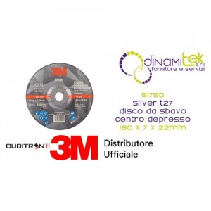47190 SILVER T27 DISCO DA SBAVO A CENTRO DEPRESSO 180MM X 7MM X 22MM 3M™ cf 20 pz Dinamitek 1