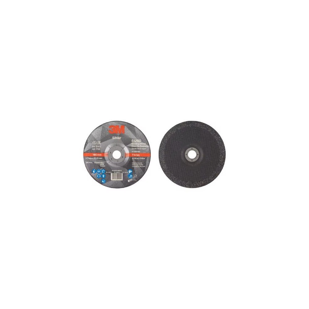 47190 SILVER T27 DISCO DA SBAVO A CENTRO DEPRESSO 180MM X 7MM X 22MM 3M™ cf 20 pz Dinamitek 3
