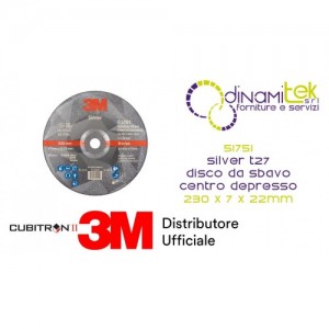 47191 51751 T27 SILVER DISCO DA SBAVO CENTRO DEPRESSO 230X7X22.23 3M Dinamitek 1