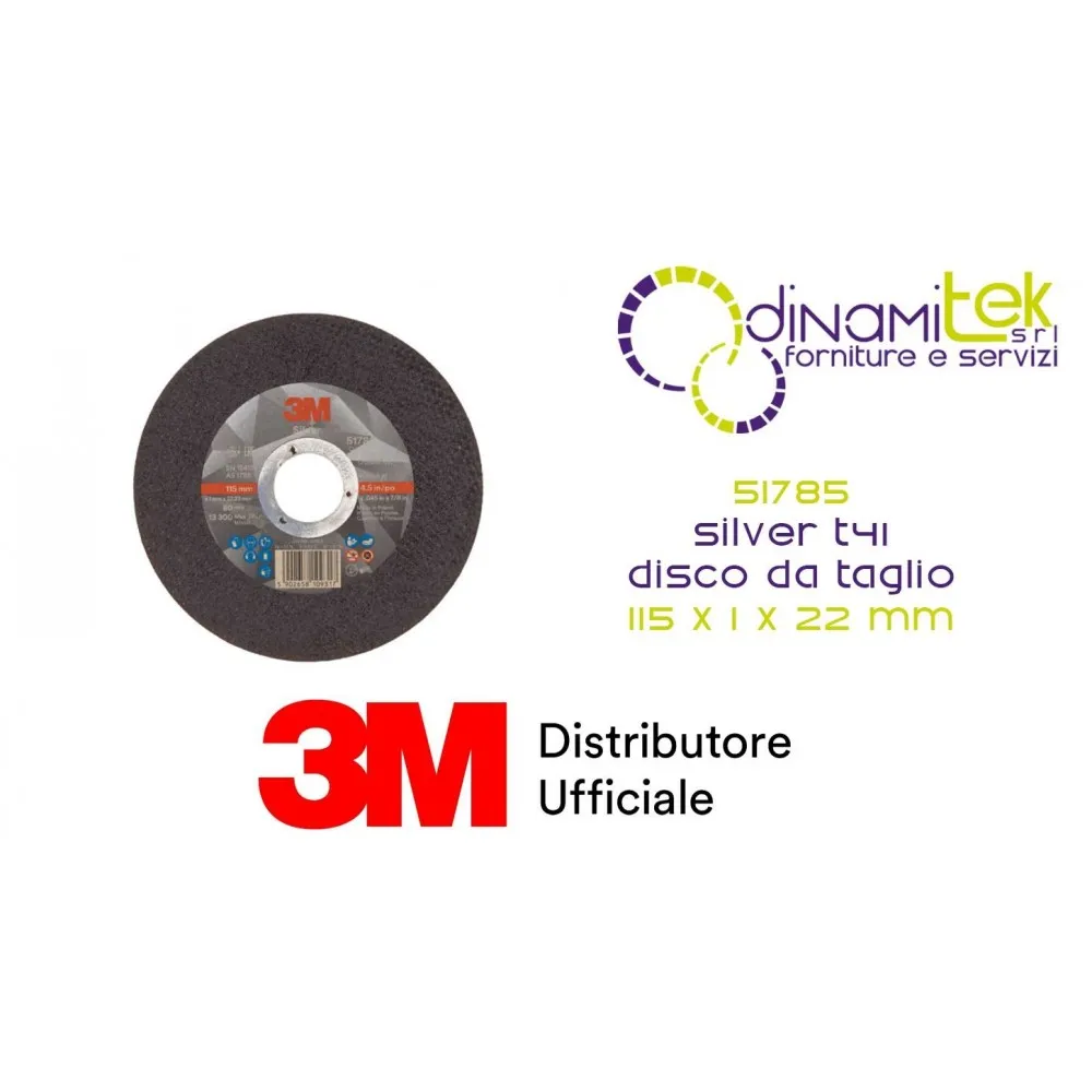 47079 SILVER T41 DISCO DA TAGLIO 115 MM X 1 MM X 22 MM 3M™ cf 50 pz Dinamitek 1