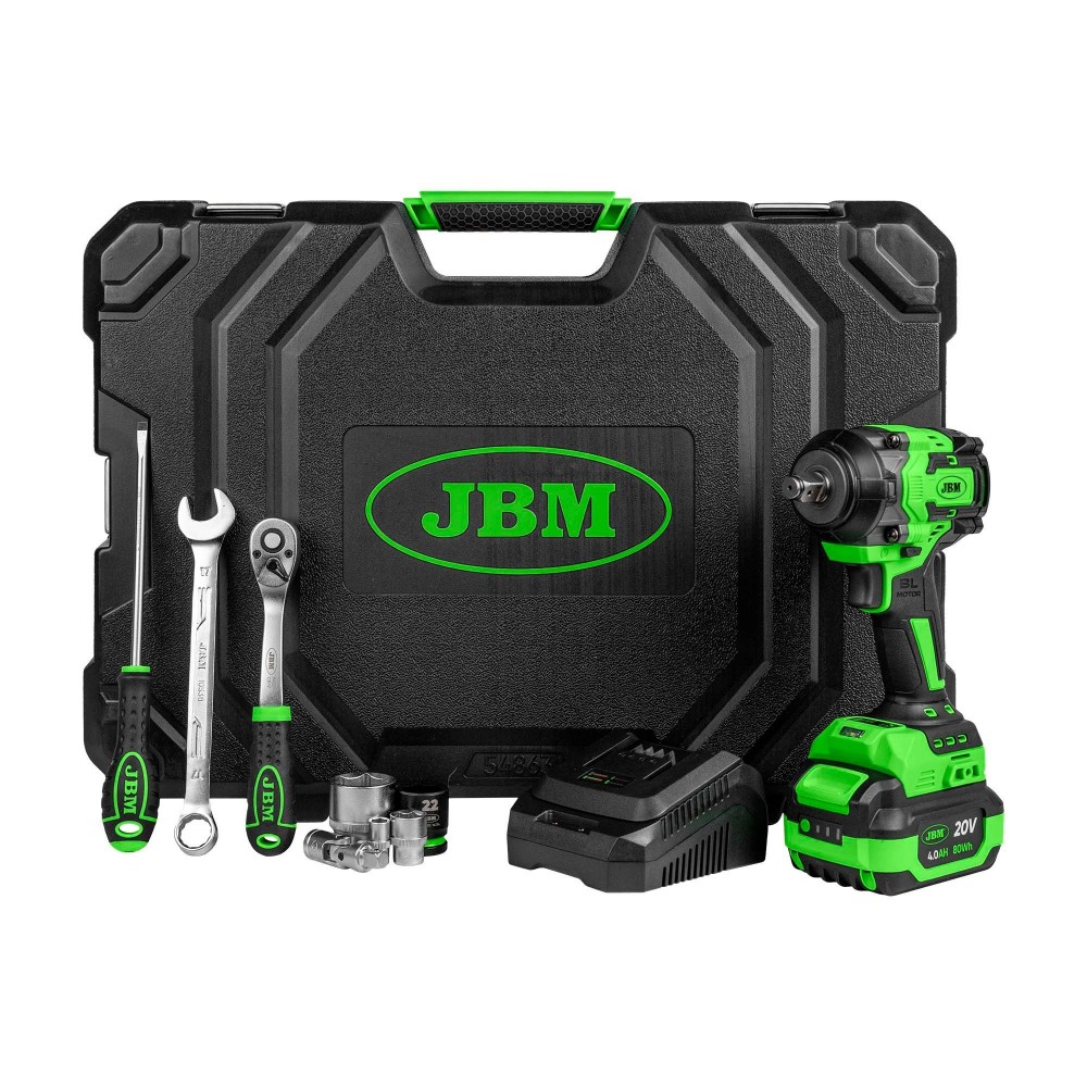 JBM 54863 VALIGETTA UTENSILI CON AVVITATORE AD IMPULSI BRUSHLESS 800Nm A BATTERIA Dinamitek 4