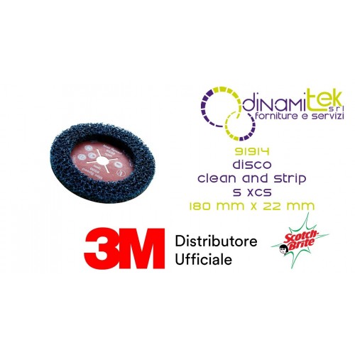 91914 DISCO CLEAN AND STRIP S XCS 180 MM X 22 MM 3M SCOTCH-BRITE™ cf 10 pz Dinamitek 1