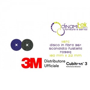 1187C 36+ DISCO IN FIBRA 180 MM X 22 MM SCANALATO FUSTELLA 709EQ 3M™ CUBITRON™ 3 cf 25 pz Dinamitek 1
