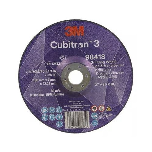 98418 T27 DISCO DA SBAVO A CENTRO DEPRESSO 36+ 180 MM X 7 MM X 22.23 MM 3M™ CUBITRON™ 3 cf 20 pz Dinamitek 2