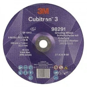 98291 T27 DISCO DA SBAVO A CENTRO DEPRESSO 36+ 230 MM X 7 MM X 22.23 MM 3M™ CUBITRON™ 3 cf 10 pz Dinamitek 2