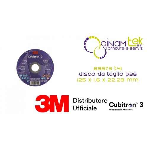 89573 T41 DISCO DA TAGLIO 36+ 115 MM X 1.6 MM X 22.23 MM EN 3M™ CUBITRON™ 3 cf 25 pz Dinamitek 1