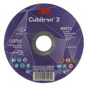 89573 T41 DISCO DA TAGLIO 36+ 115 MM X 1.6 MM X 22.23 MM EN 3M™ CUBITRON™ 3 cf 25 pz Dinamitek 2