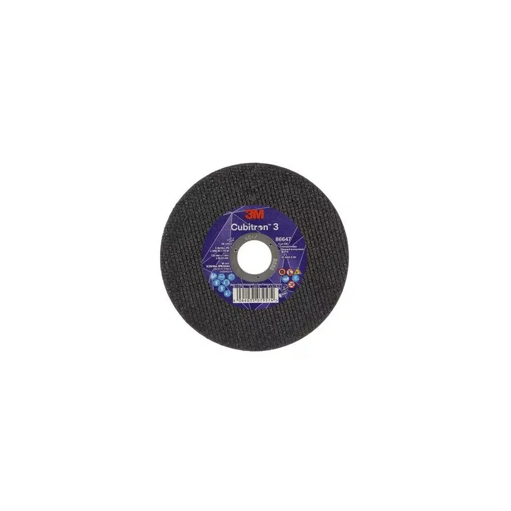 86647 T41 DISCO DA TAGLIO 60+ 125 MM X 1 MM X 22.23 MM EN 3M™ CUBITRON™ 3 cf 50 pz Dinamitek 2