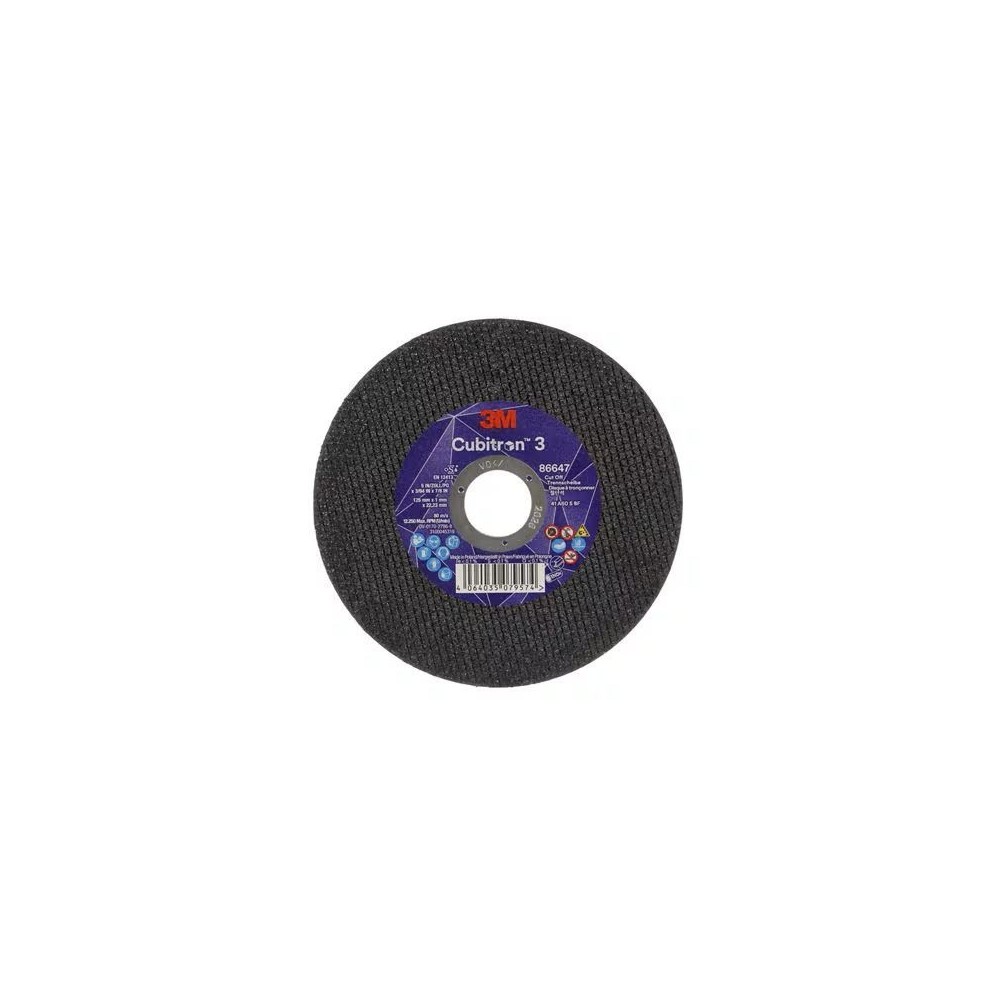 86647 T41 DISCO DA TAGLIO 60+ 125 MM X 1 MM X 22.23 MM EN 3M™ CUBITRON™ 3 cf 50 pz Dinamitek 2