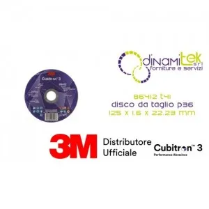 86412 T41 DISCO DA TAGLIO 36+ 125 MM X 1.6 MM X 22.23 MM EN 3M™ CUBITRON™ 3 cf 25 pz Dinamitek 1