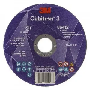 86412 T41 DISCO DA TAGLIO 36+ 125 MM X 1.6 MM X 22.23 MM EN 3M™ CUBITRON™ 3 cf 25 pz Dinamitek 2
