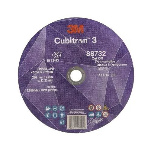 88732 T41 DISCO DA TAGLIO 36+ 230 MM X 2 MM X 22.23 MM EN 3M™ CUBITRON™ 3 cf 25 pz Dinamitek 2