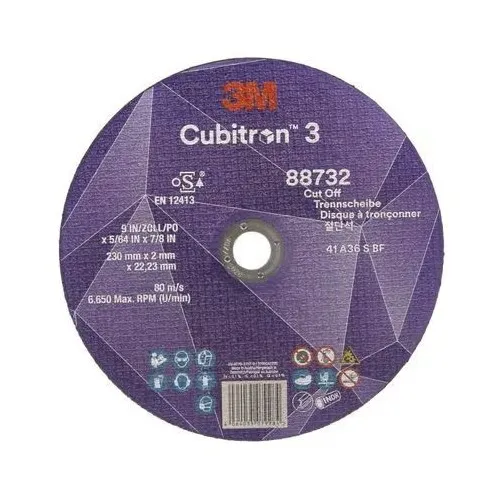 88732 T41 DISCO DA TAGLIO 36+ 230 MM X 2 MM X 22.23 MM EN 3M™ CUBITRON™ 3 cf 25 pz Dinamitek 2