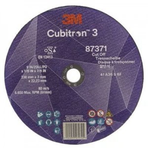 87371 T41 DISCO DA TAGLIO 36+ 230 MM X 3 MM X 22.23 MM EN 3M™ CUBITRON™ 3 cf 50 pz Dinamitek 2
