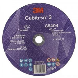 88404 T41 DISCO DA TAGLIO 36+ 230 MM X 2.5 MM X 22.23 MM EN 3M™ CUBITRON™ 3 cf 50 pz Dinamitek 2