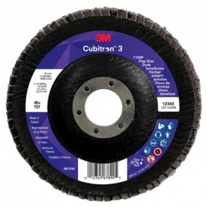 1169F T27 DISCO LAMELLARE PIATTO 180 mm x 22.23 mm 3M™ Cubitron™ 3 VARIE GRANE cf 20 pz Dinamitek 2