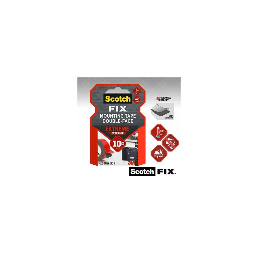 NASTRO BIADESIVO PER MONTAGGIO DA ESTERNO PER USO IN CONDIZIONI ESTREME PT1100-1950-P 19 MM X 5 M 3M SCOTCH-FIX™ Dinamitek 6
