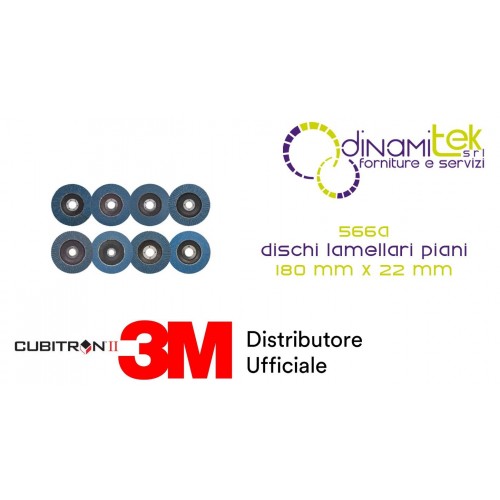 566A DISCHI LAMELLARI PIANI 180 MM X 22 MM 3M™ VARIE GRANE cf 10 pz Dinamitek 1