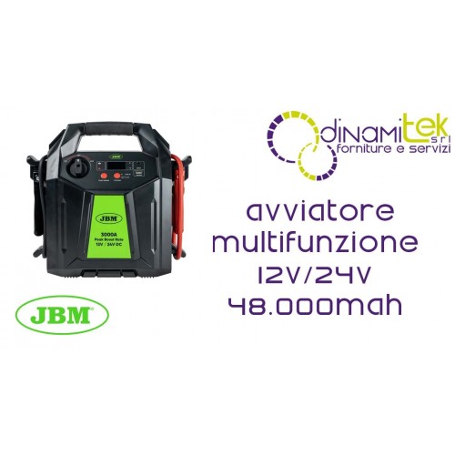 JBM 55020 AVVIATORE MULTIFUNZIONE PER VEICOLI 12V/24V 48.000MAH Dinamitek 1