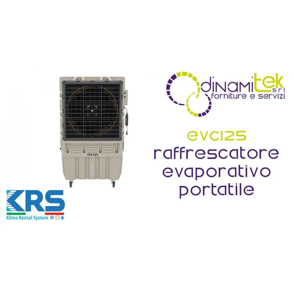EVC125 RAFFRESCATORE EVAPORATIVO PORTATILE USO INDUSTRIALE KRS Dinamitek 1
