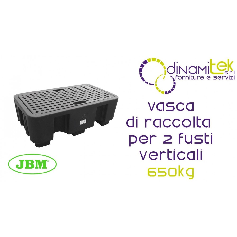 JBM 52805 VASCA DI RACCOLTA PER 2 FUSTI VERTICALI 650KG Dinamitek 1