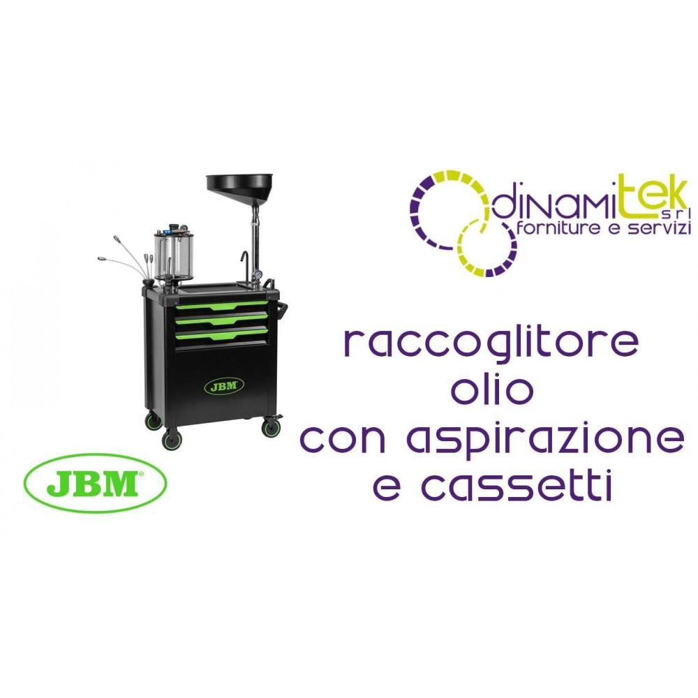 JBM 55049 CARRELLO RACCOGLITORE D'OLIO CON ASPIRAZIONE E CASSETTI Dinamitek 1