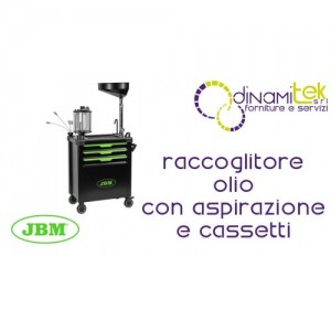JBM 55049 CARRELLO RACCOGLITORE D'OLIO CON ASPIRAZIONE E CASSETTI Dinamitek 1