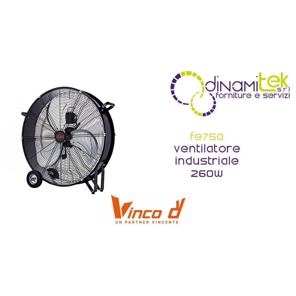 VINCO 70627 FE75A VENTILATORE INDUSTRIALE 260W Dinamitek 1